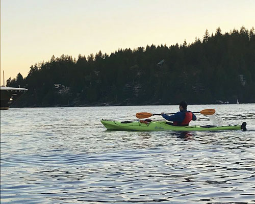 Isaac kayaking