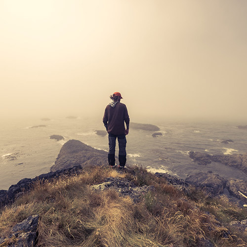 Kris overlooking shoreline