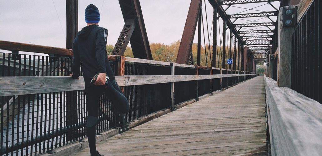 Man stretching before a jog